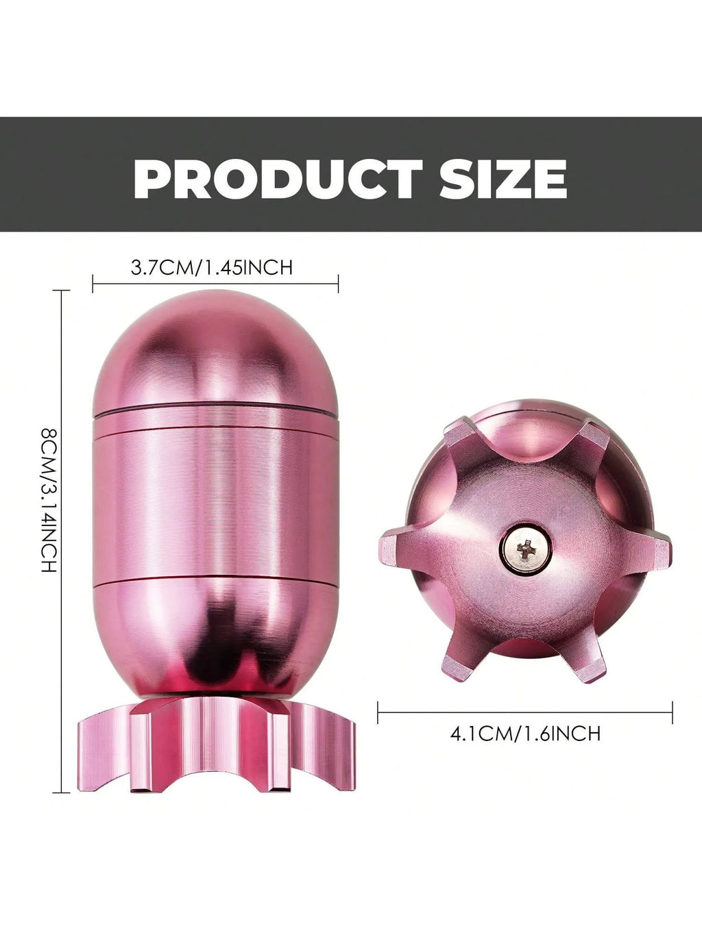 4-Layer Missile Shape Tobacco Grinder 1.5" Cute Aluminum Alloy Spice Grinder Cigarette Herb Manual Grinder with Cleaning Brush