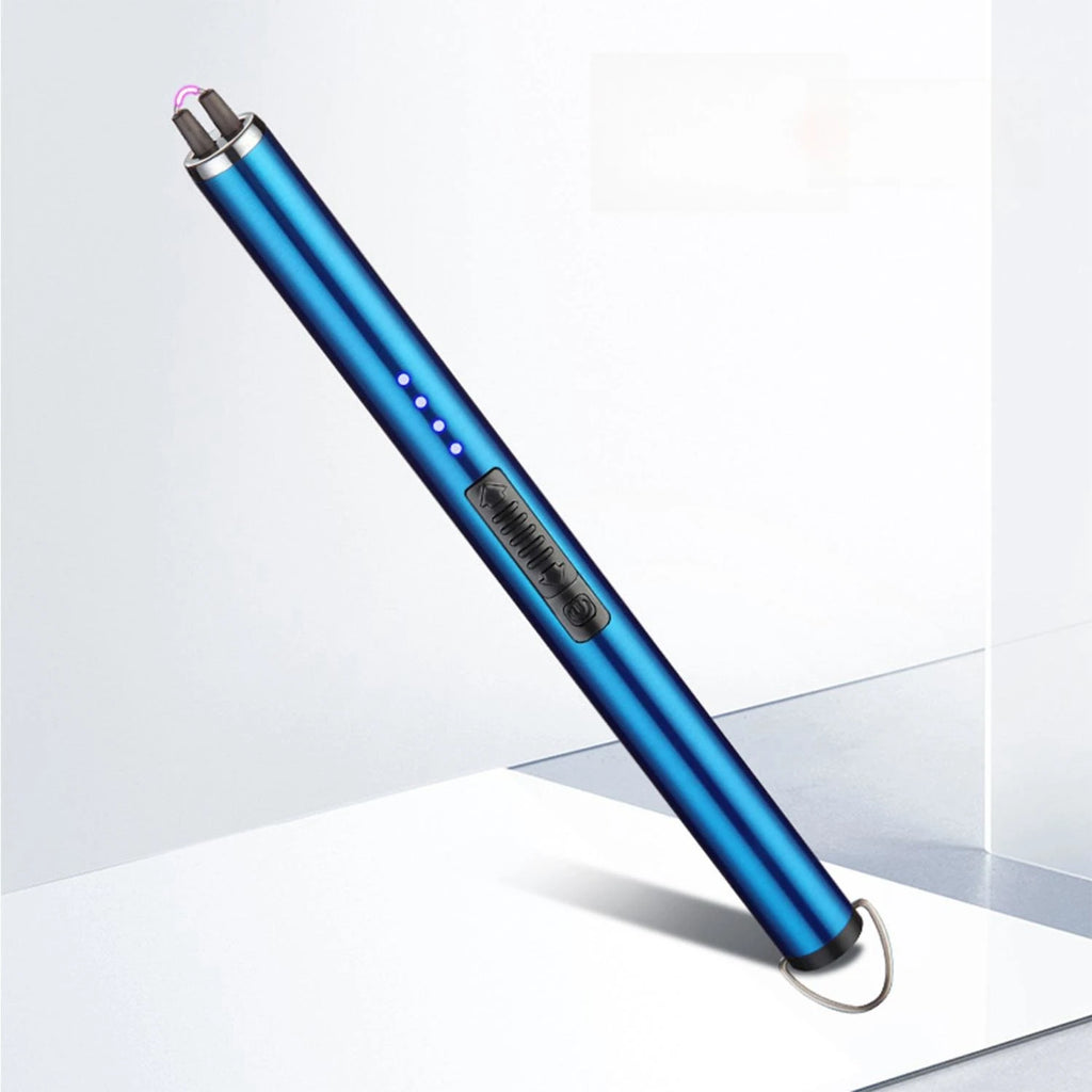 Random color - 2pc Windproof Kitchen Electric USB Lighter Long Candle BBQ  Camping Rechargeable Arc Flameless Plasma Lighter
