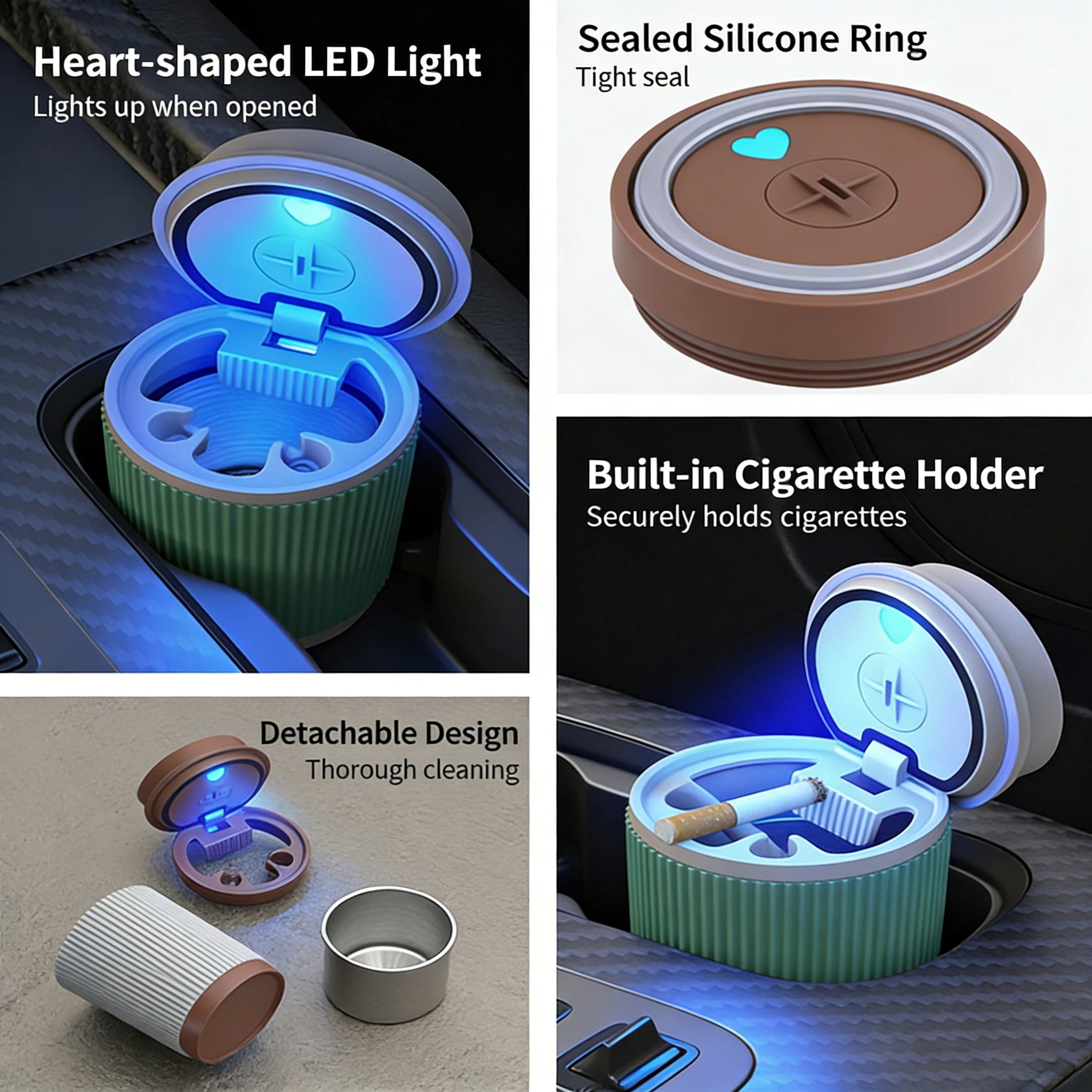 Multiuse Creative Coffee Cup Car Ashtray Detachable Stainless Steel Ashtray for Car Home Truck