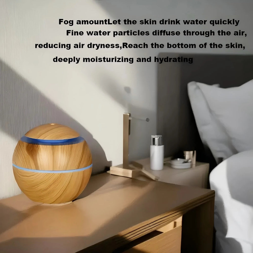 YAIAWISU LED Air Humidifier Diffuser, USB Essential Oil Diffuser with 7-Color Night Light, Quiet Mini Cold Mist for Office Bedro