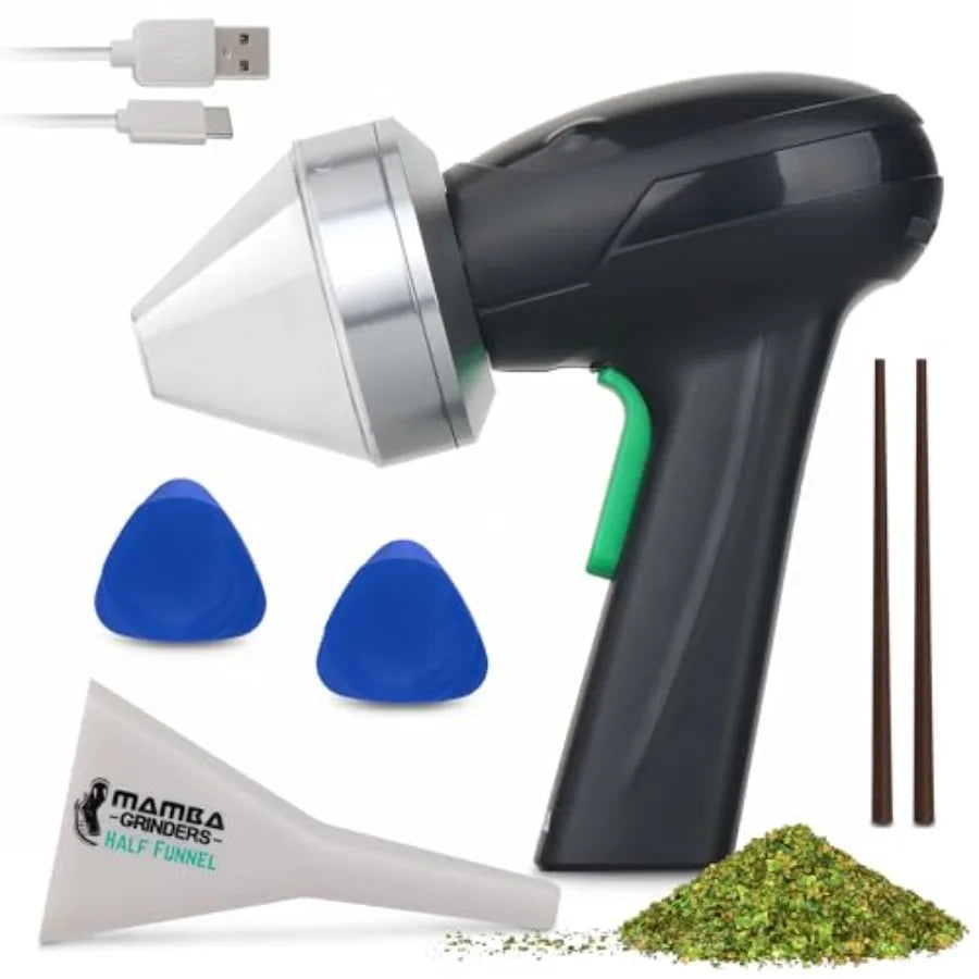 Monster 3.5g Electric Herb Grinder. Large Capacity Portable Metal Herbal Machine and Spice Mill for the Kitchen Silver