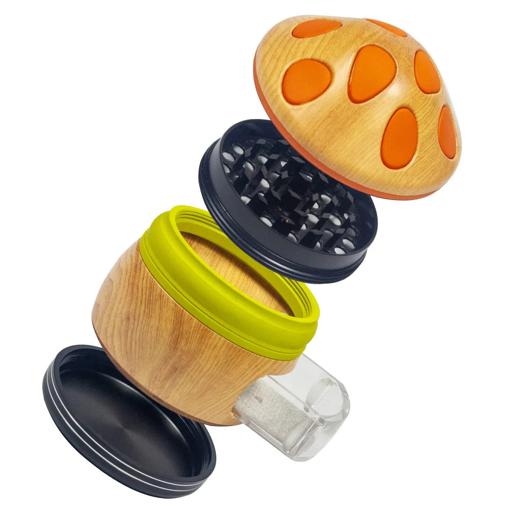 Mushroom Zinc Alloy Metal Plastic Smoke Grinder 4 layers Grinder Tobacco Grinder Smoking Accessories Gadgets for Men
