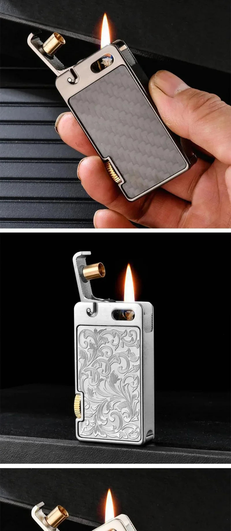 Cool Novelty Lighter, Vintage Rare Lighters, Catapult Fire Starter, Metal Material, For Male Smokers Unusual Gifts （No Fuel）