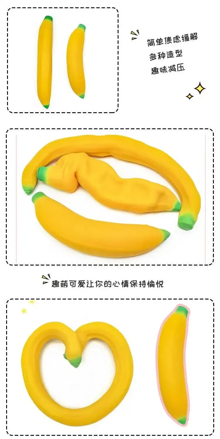 Simulated Banana Squishy Toy Slow Rising Stress Ball Novelty Sensory Fidget Anxiety Relief Squeeze