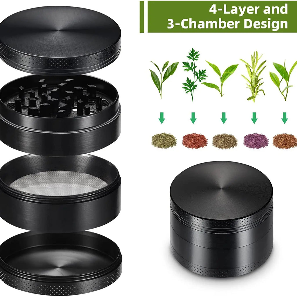 40mm 4-Layer Aluminum Herbal Herb Tobacco Grinders for Smoking Metal Tobacco Cutting Pipe Accessories Tobacco Pipes Herb Mills