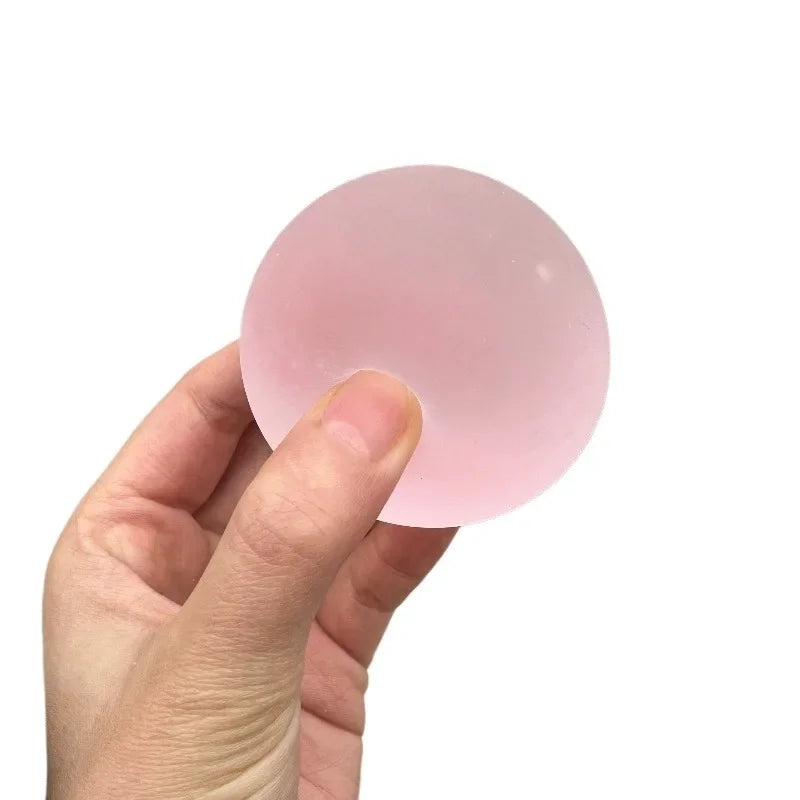 Soft Pink Mochi Squishy Toy, Blue Maltose Sensory Squeeze Ball, Coconut Oil Slow-Rebound Decompression Fidget Toy Xmas Gift
