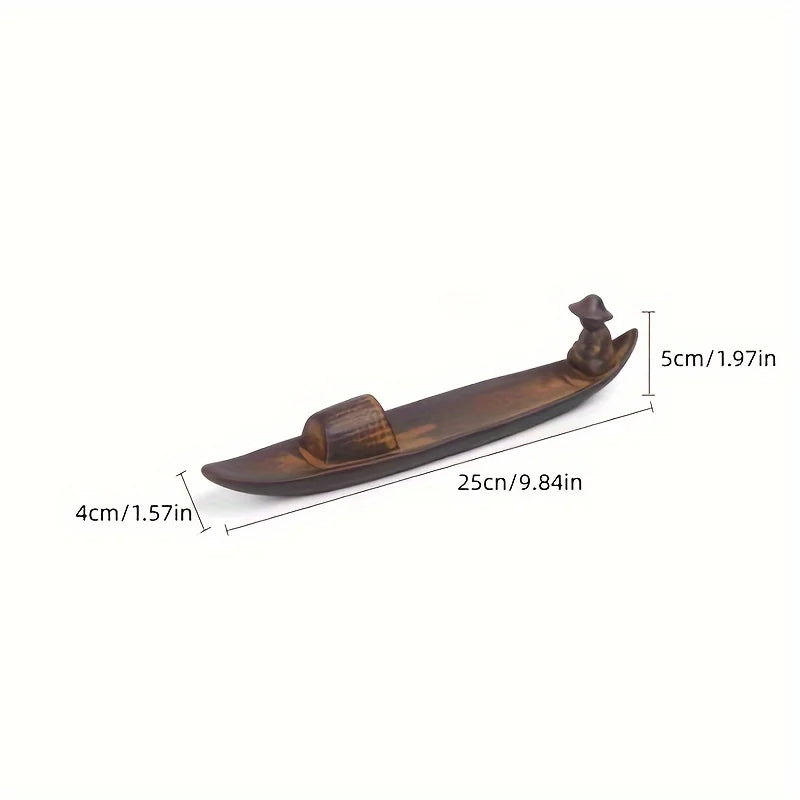 1pc rustic ceramic incense burner, family living room office decoration, creative sandalwood aromatherapy, retro style room deco