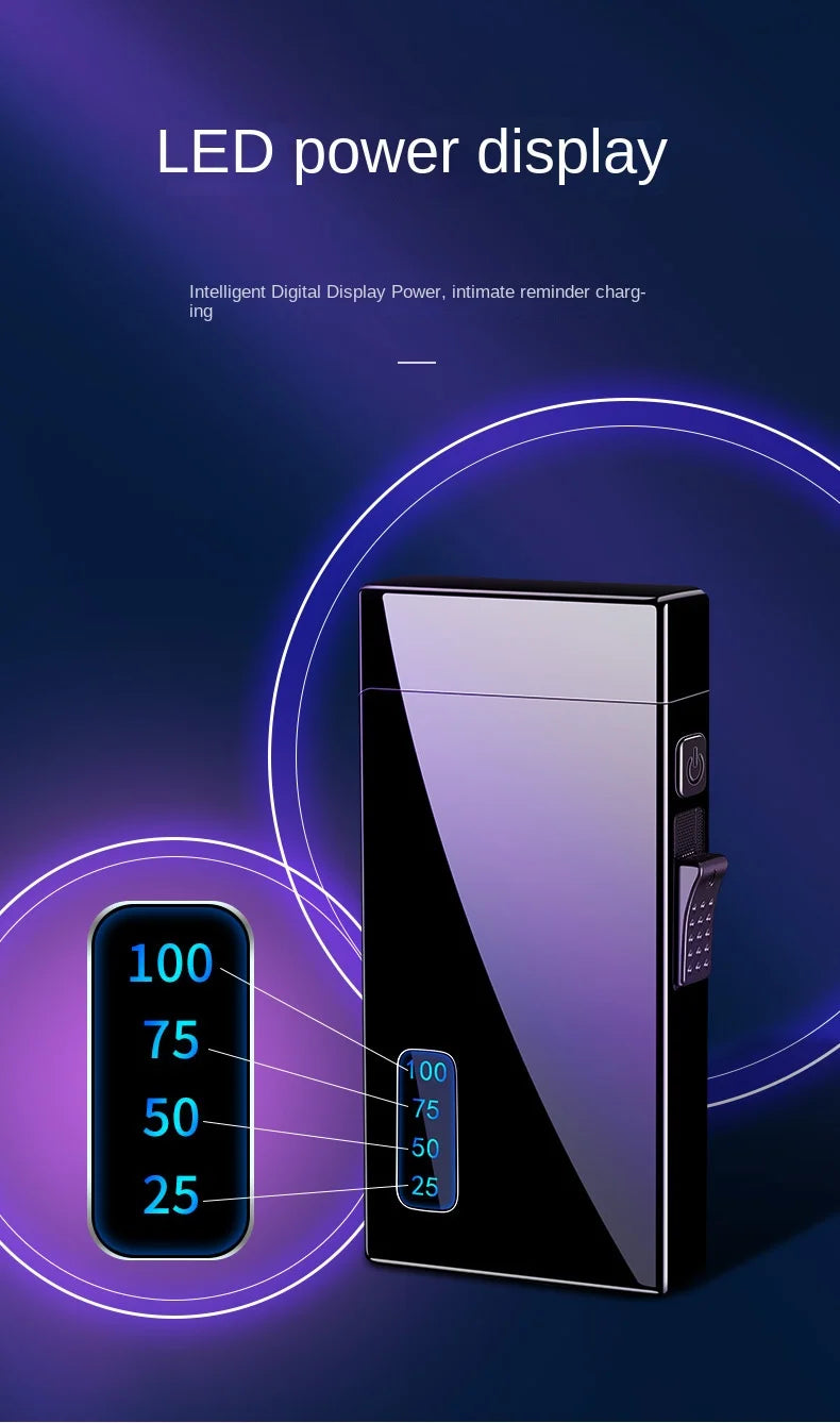 Double Purpose Electric Lighter Butane Gas Torch Lighter Windproof Dual Arc Lighters Smoke Cigarette Gadgets for Men Gifts Box