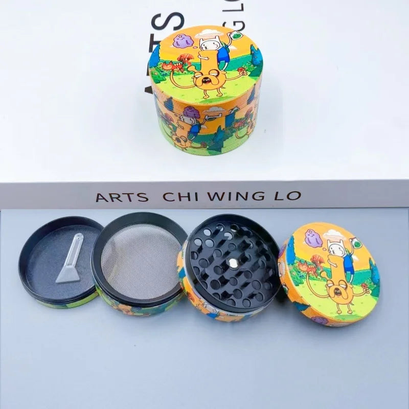2inch Cartoon Herb Grinder Metal 4-Layer Manual Spice Mortar Pestle Pepper Mill Raw Grass Tobacco Grinder Smoking Accessories