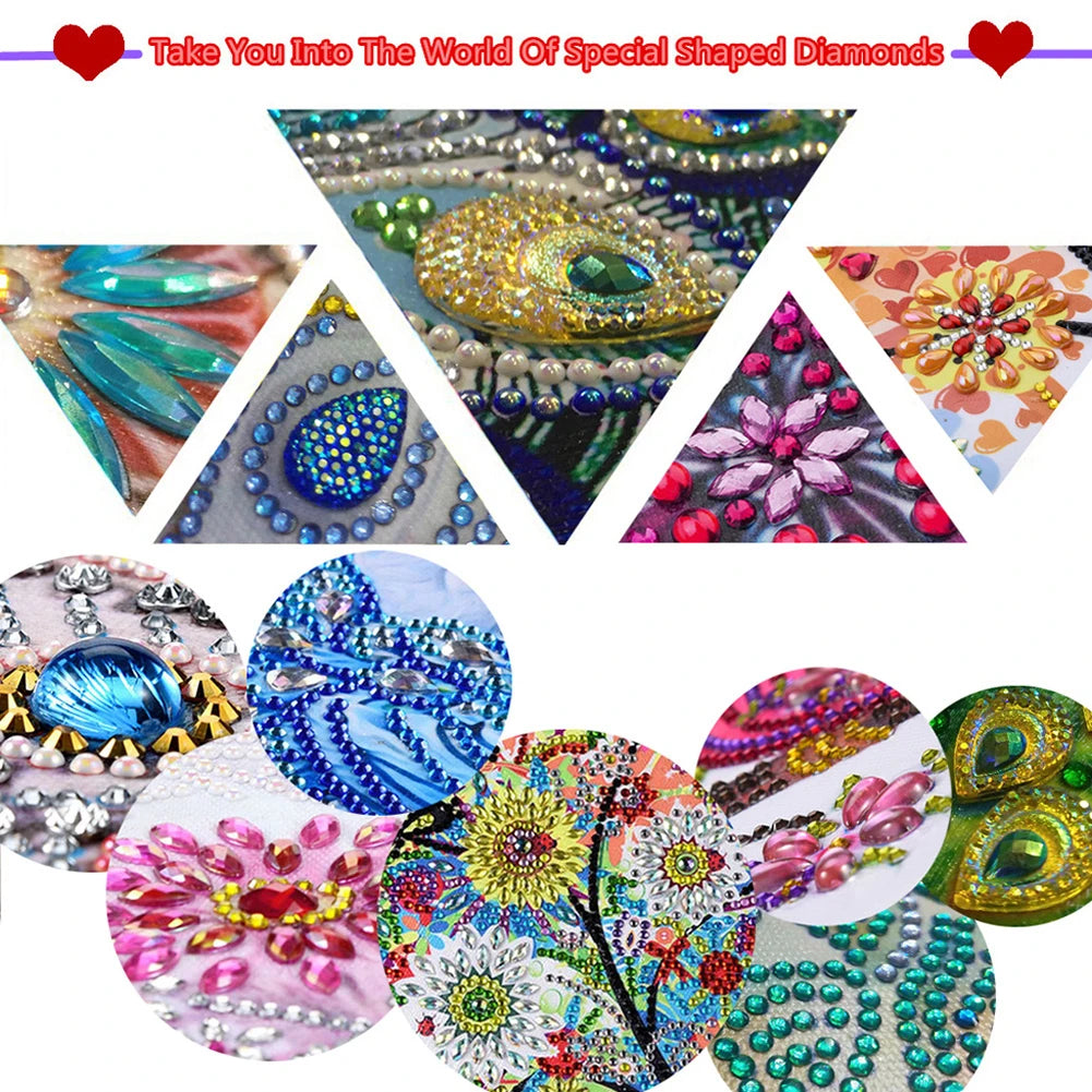 2Pcs Acrylic Special Shaped Colorful Pattern 5D DIY Diamond Art Incense Holder Diamond Painting Aroma Stand for Yoga Meditation