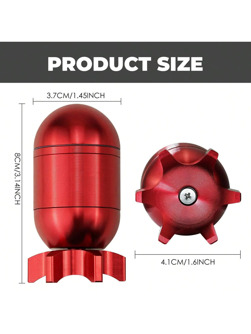 4-Layer Missile Shape Tobacco Grinder 1.5" Cute Aluminum Alloy Spice Grinder Cigarette Herb Manual Grinder with Cleaning Brush