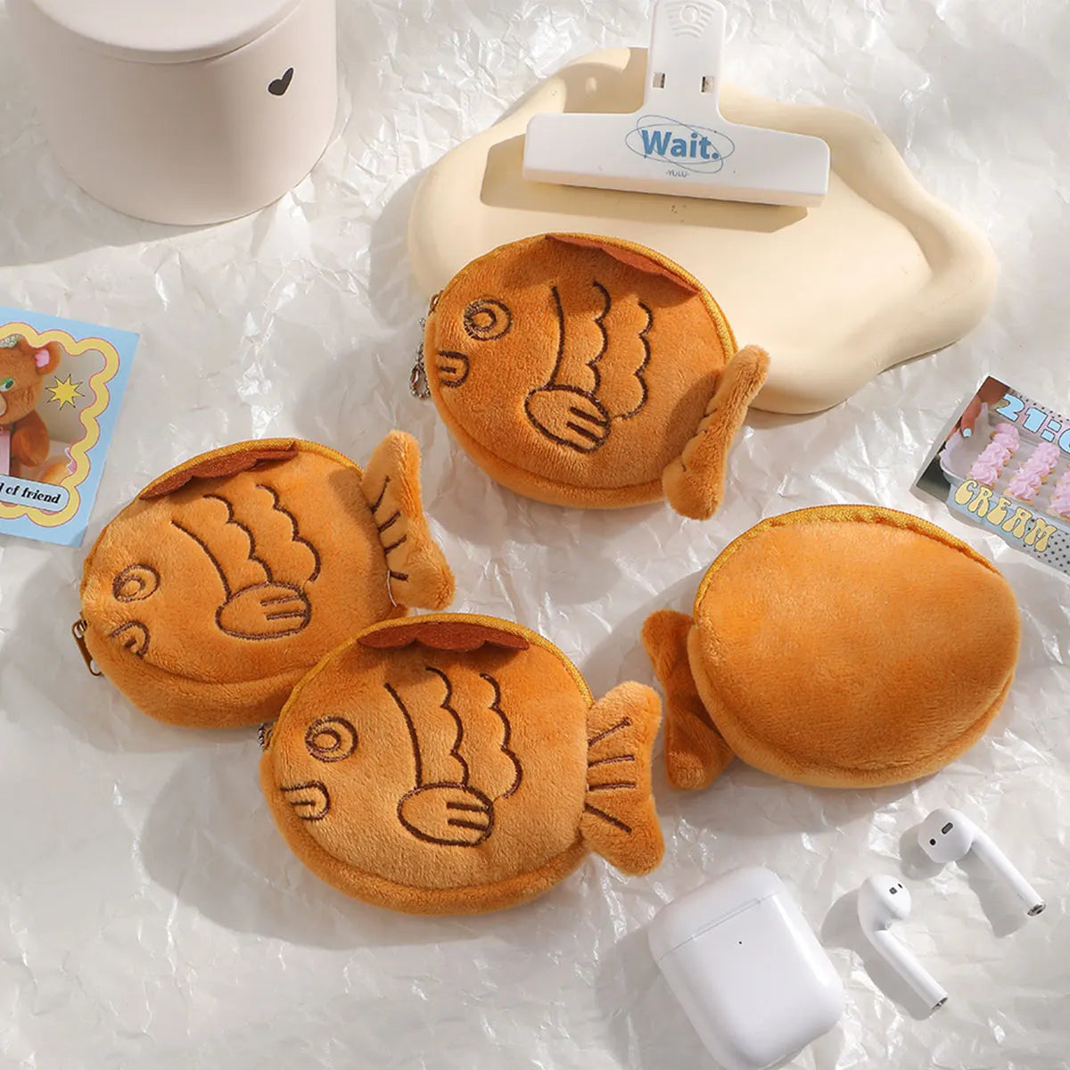 Cartoon Cute Coin Purse Kawaii Wallet Portable Plush Coin Bag Key Earphone Coin Organizer Pouch Zipper Bag Kids Gift