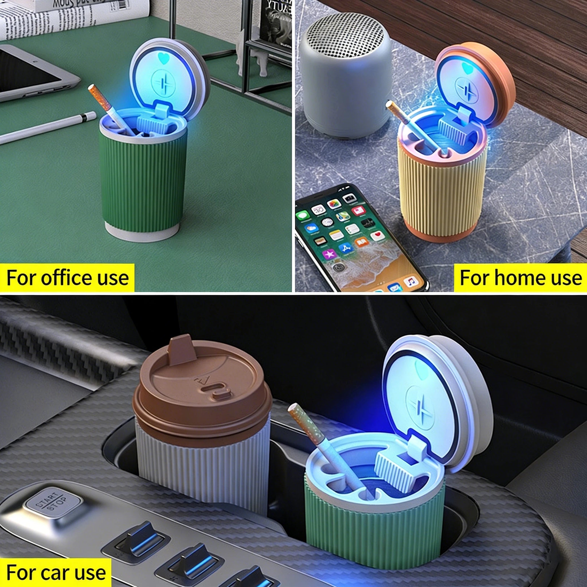Multiuse Creative Coffee Cup Car Ashtray Detachable Stainless Steel Ashtray for Car Home Truck