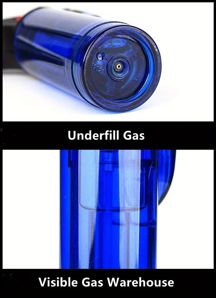 2PCS Butane Torch Lighter Refillable Jet Flame Lighter Windproof Safe Multi-purpose Lighter for Candles Fireplace Campfire Grill