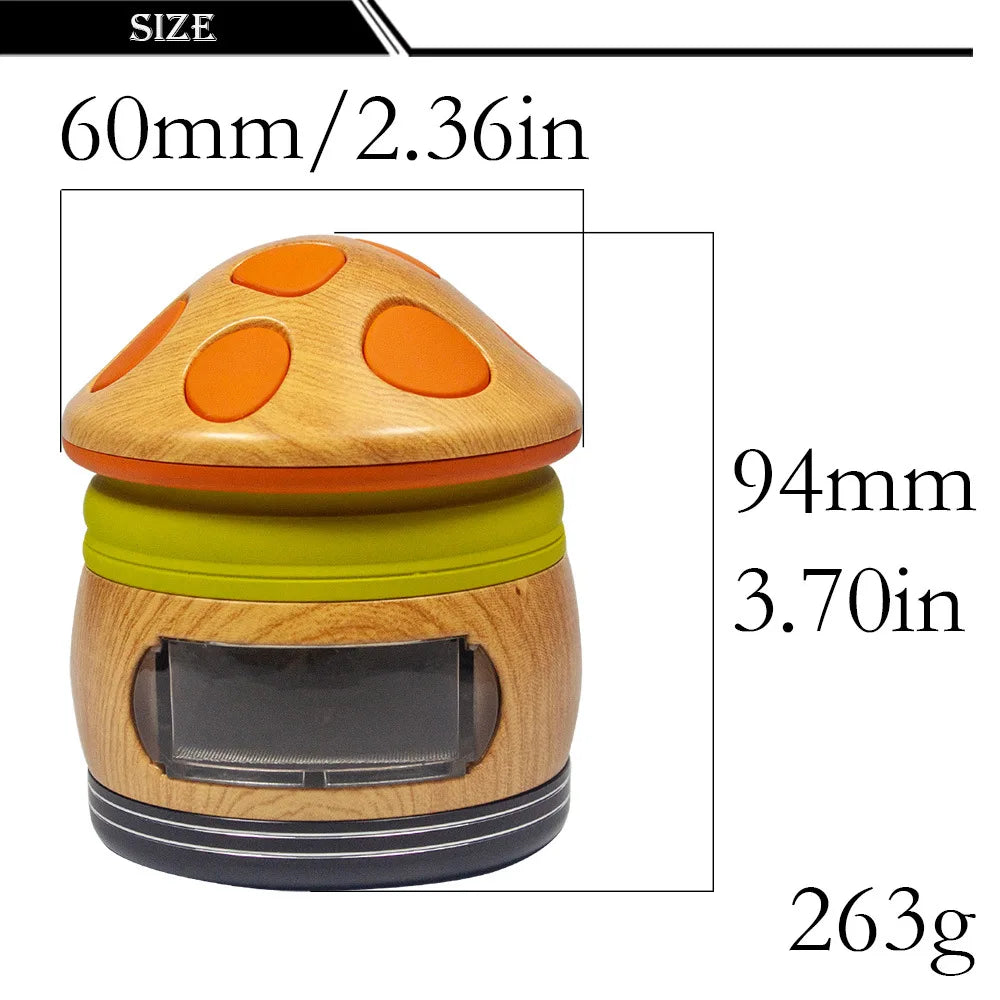 Mushroom Zinc Alloy Metal Plastic Smoke Grinder 4 layers Grinder Tobacco Grinder Smoking Accessories Gadgets for Men