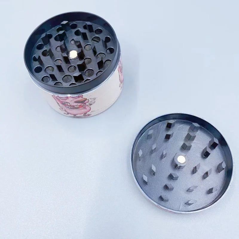 1.6/2inch Dog Herb Grinder Metal 4-layer Manual Salt Spice Mill Mortar Tobacco Crusher Raw Grass Grinder Cigarette Smoking Tool