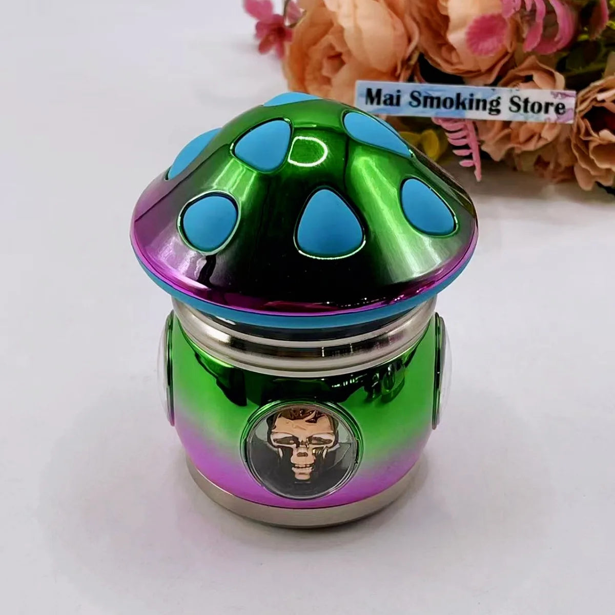 Mushroom Herb Grinder Large Manual Spice Pepper Mill Salt Mortar Pestle Tobacco Grass Grinder Smoking Cigarette Accessories Gift