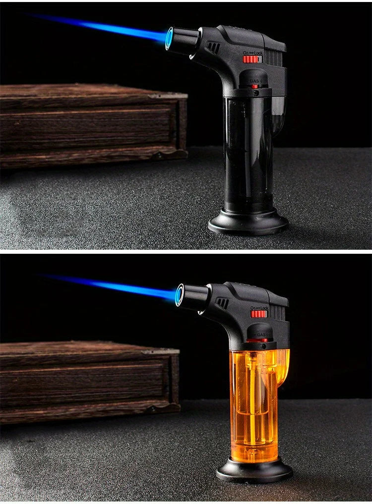 2PCS Butane Torch Lighter Refillable Jet Flame Lighter Windproof Safe Multi-purpose Lighter for Candles Fireplace Campfire Grill
