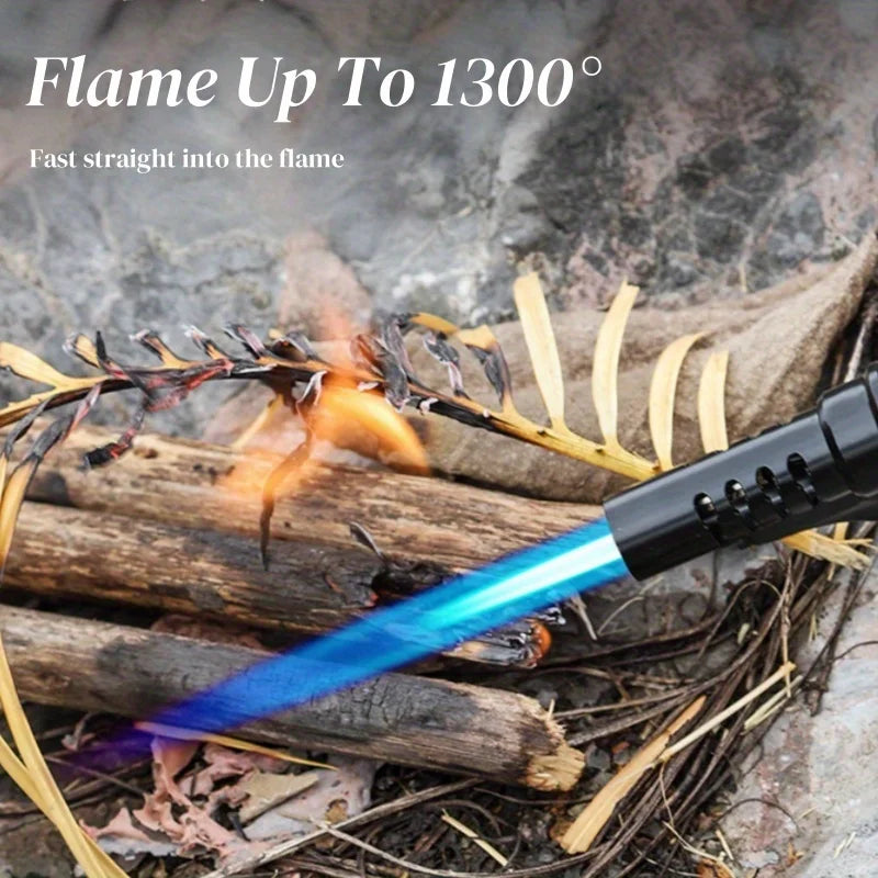 Outdoor Camping Portable Gas Lighter High Firepower Windproof Torch Lighter Adjustable Flame Size for Men's Gift Camping BBQ