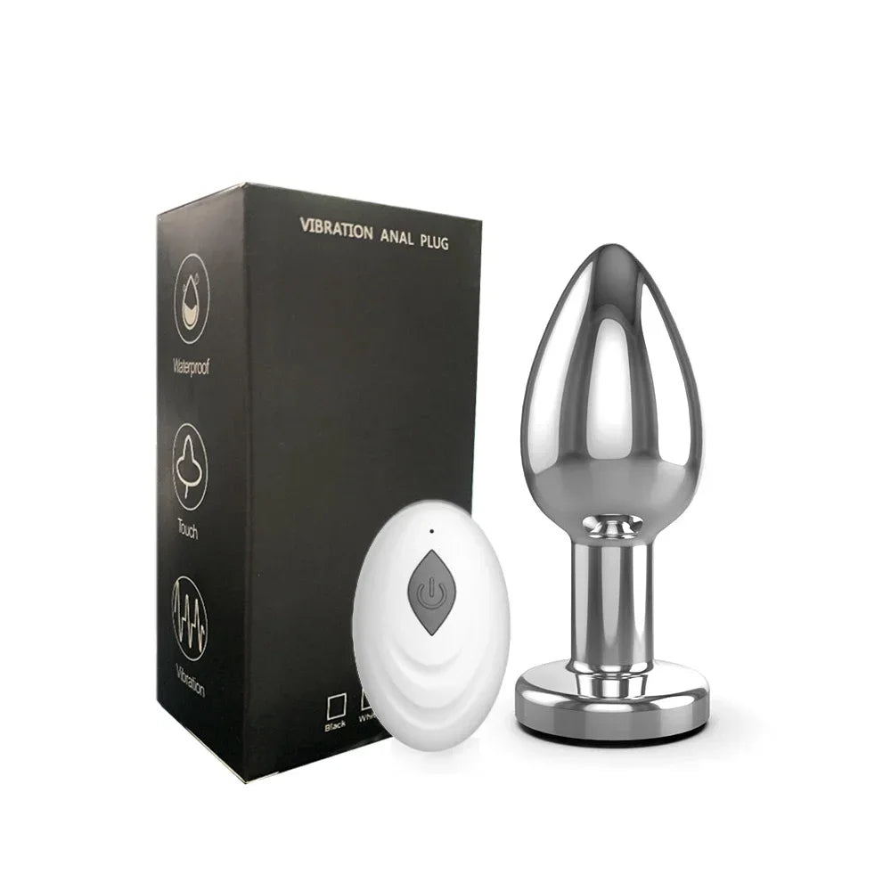 Vibrating Anal Plug Vibrator Remote Control 10 Powerful Vibrations Prostate Massager with Flashing Light Base Sex Toy for Couple