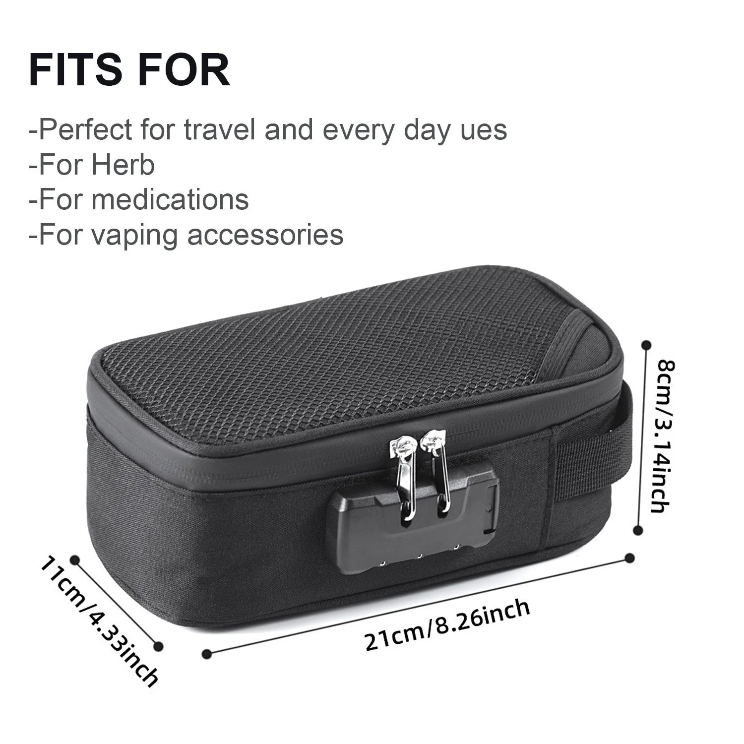 Odor Smell Proof Smoking Pipe Bag with Combination Lock Container Case Outdoor Travel Gift