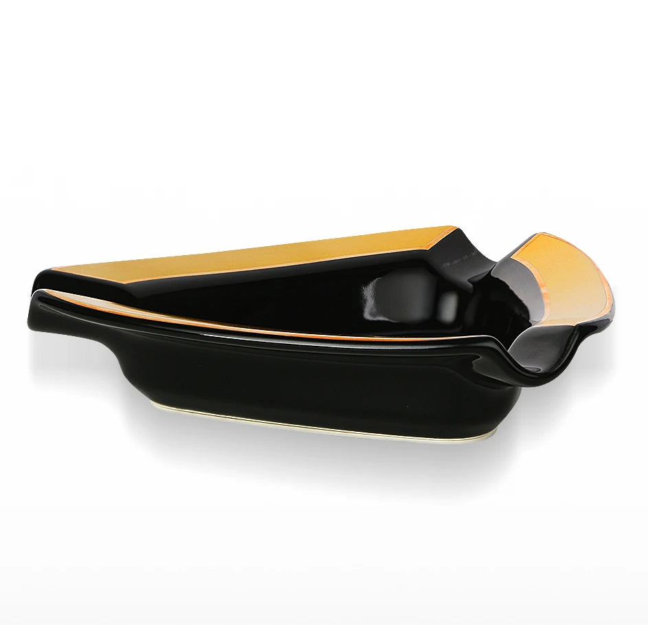 Portable Ceramic Cigar Ashtray Home 3 Slot Tube Ash Tray Travel Cigar Accessories Gift Box Packaging