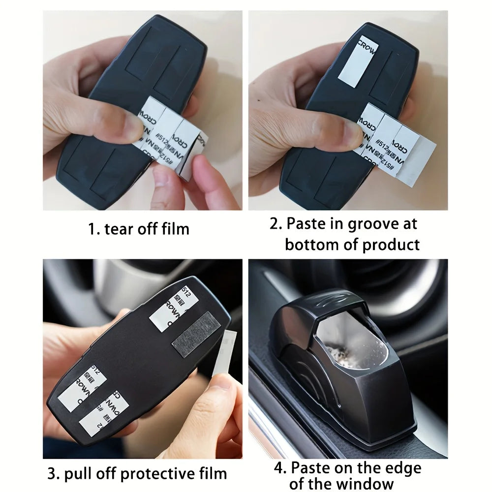 Car ashtray with flip-top design prevents ash from flying. It holds window dust, compact and durable, a practical and ideal gift