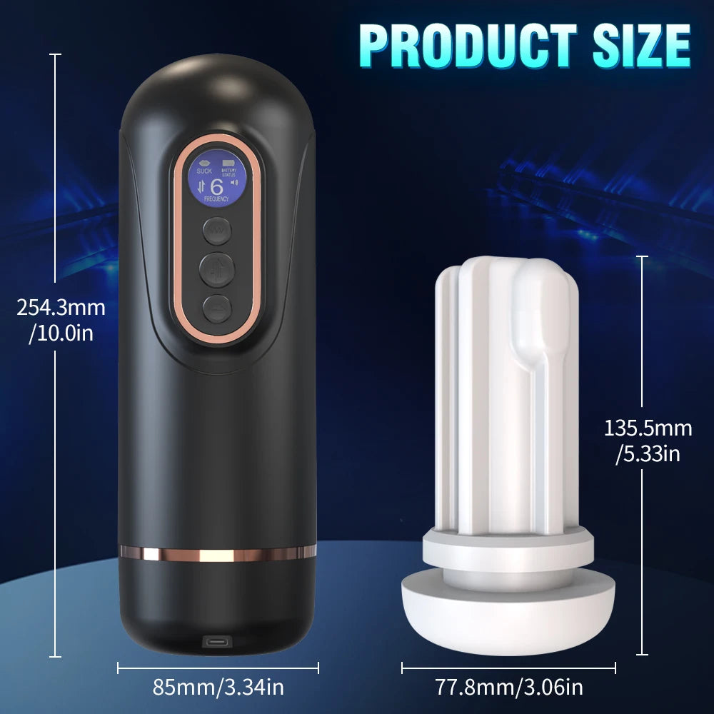 Automatic Telescopic Sucking Male Masturbator Vibrating Intelligent Heating Sexy Voice Earphone Pocket Pussy Sex Toy for Men