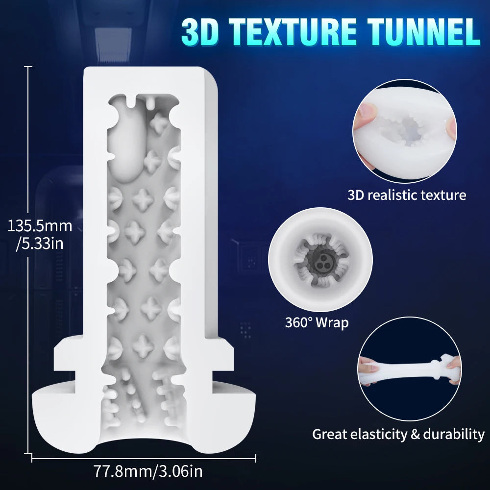 Automatic Telescopic Sucking Male Masturbator Vibrating Intelligent Heating Sexy Voice Earphone Pocket Pussy Sex Toy for Men