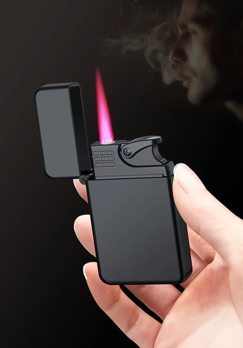 Gold Dragon Metal Torch Lighter Windproof Outdoor Survival Butane Jet Lighter Adjustable Flame for Camping BBQ Gift No Gas
