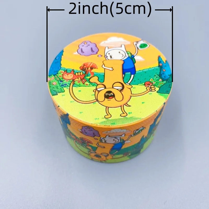 2inch Cartoon Herb Grinder Metal 4-Layer Manual Spice Mortar Pestle Pepper Mill Raw Grass Tobacco Grinder Smoking Accessories