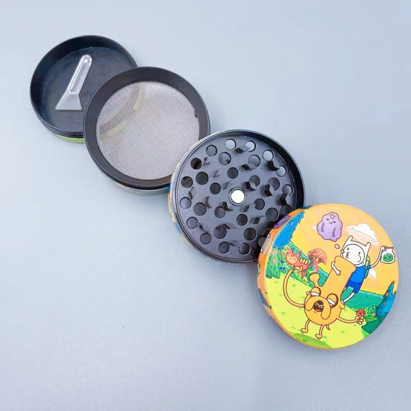 2inch Cartoon Herb Grinder Metal 4-Layer Manual Spice Mortar Pestle Pepper Mill Raw Grass Tobacco Grinder Smoking Accessories