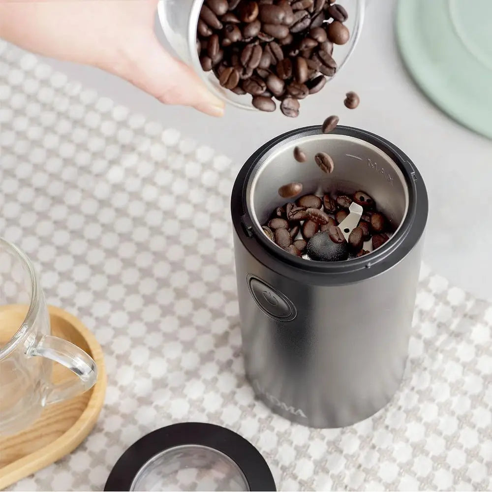 Mini Coffee and Electric Herb Grinder with 304 Stainless Steel Blades and Premium Clear Lid, 40g Capacity