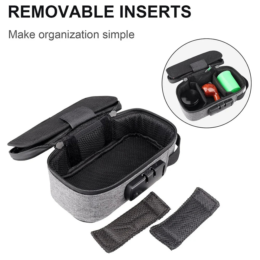 Odor Smell Proof Smoking Pipe Bag with Combination Lock Container Case Outdoor Travel Gift
