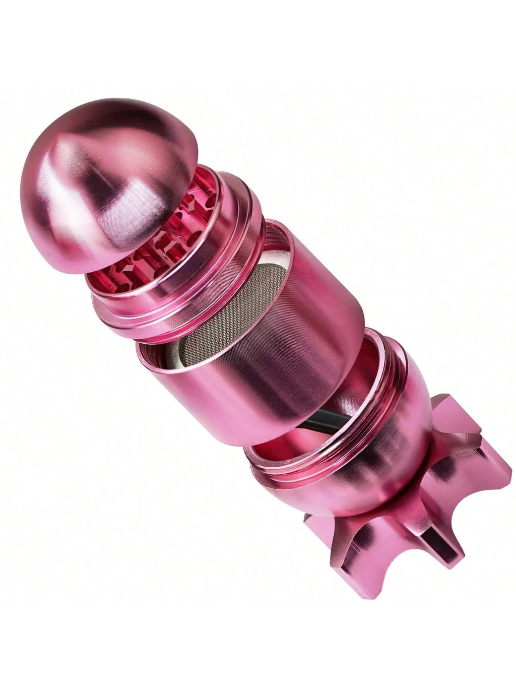 4-Layer Missile Shape Tobacco Grinder 1.5" Cute Aluminum Alloy Spice Grinder Cigarette Herb Manual Grinder with Cleaning Brush