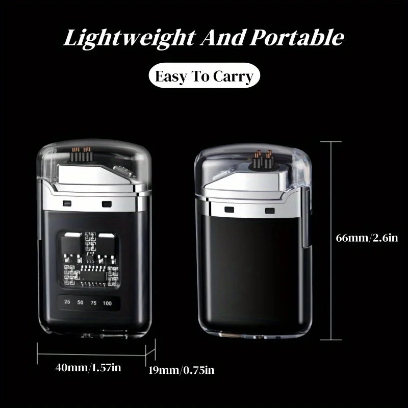 Transparent Dual Arc Plasma Lighter Windproof Electric Pulse Lighter Type-C Fast Rechargeable Portable Gift for Camping Candles