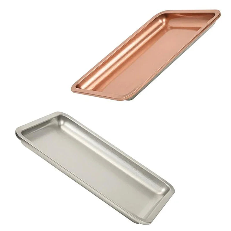 Stainless Steel Cosmetic Storage Tray Jewelry Tray Plate Doctor Surgical Tray Desktop Storage Tool Metal Fack Nail Art Tray