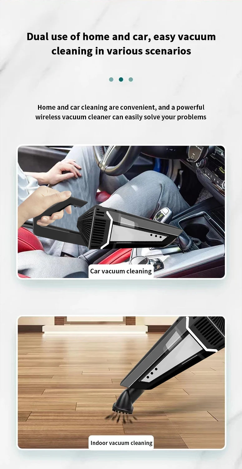 Car vacuum cleaner, portable 35000pa high suction wet and dry vacuum cleaner, car 12V cigarette lighter socket