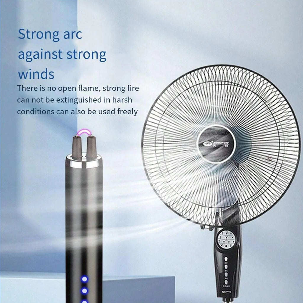 Random color - 2pc Windproof Kitchen Electric USB Lighter Long Candle BBQ  Camping Rechargeable Arc Flameless Plasma Lighter