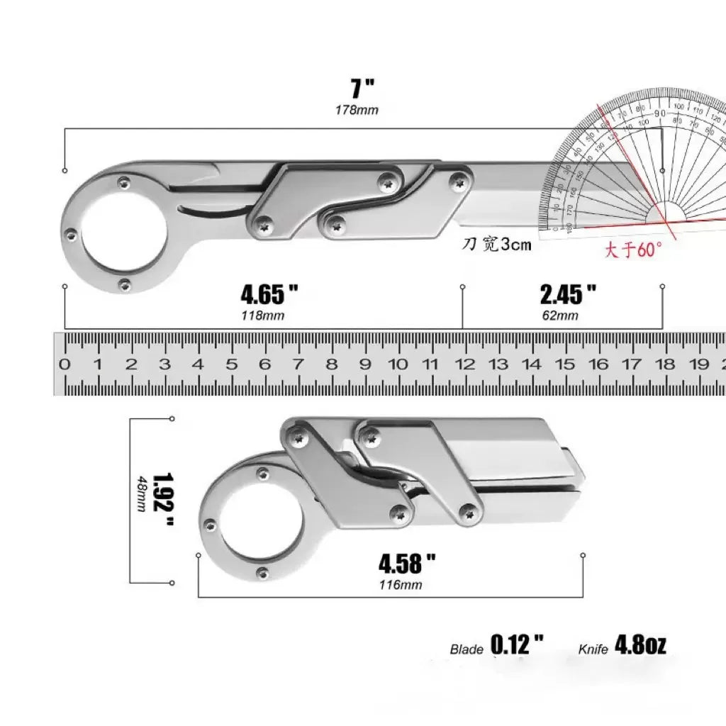Stainless Steel Folding Knife - Ergonomic, Anti - Slip, Locking - For Outdoor, EDC, and as a Men's Gift