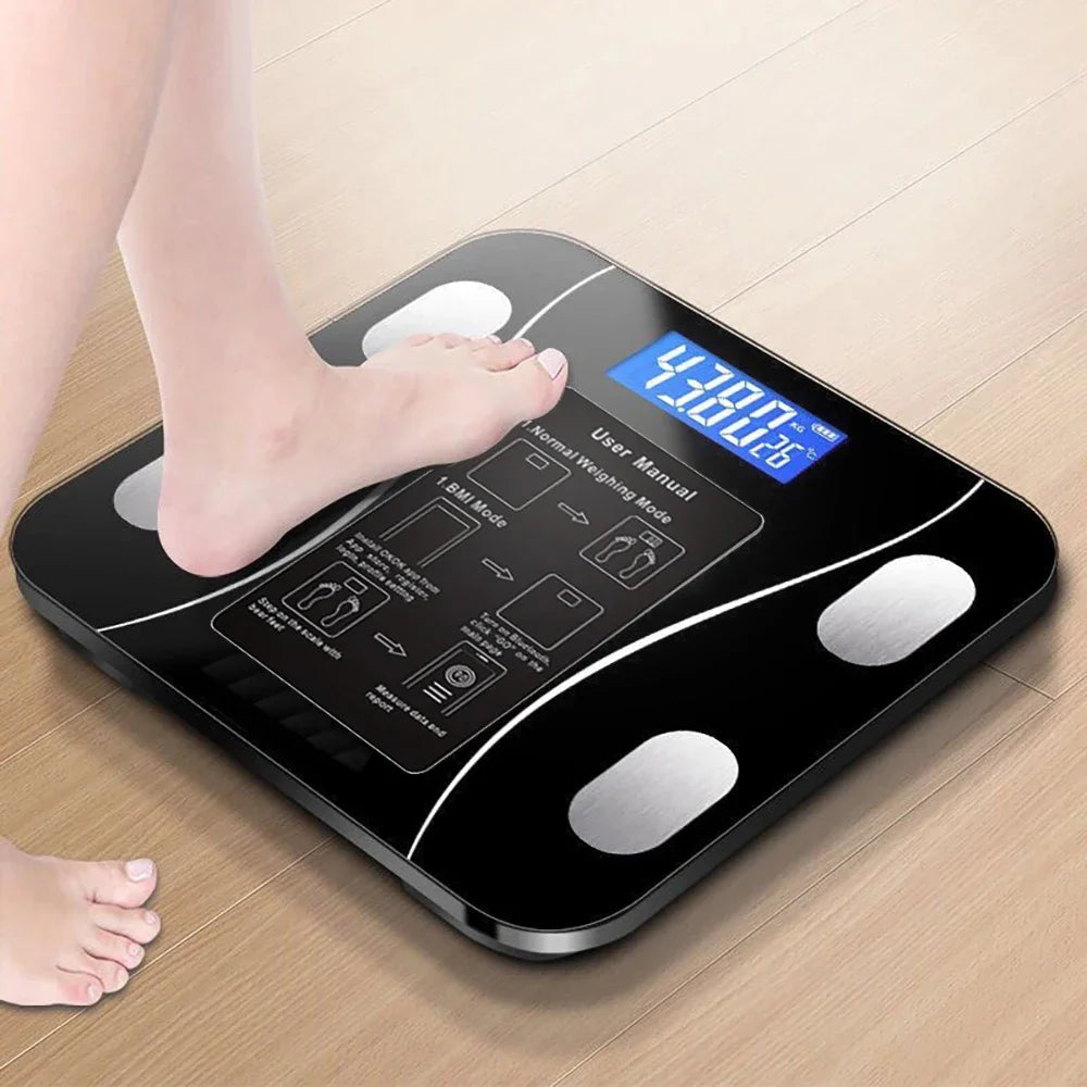 Smart Bluetooth Body Fat Scale, Digital Bathroom Weight Scale with App for Body Composition Analysis & Health Tracking