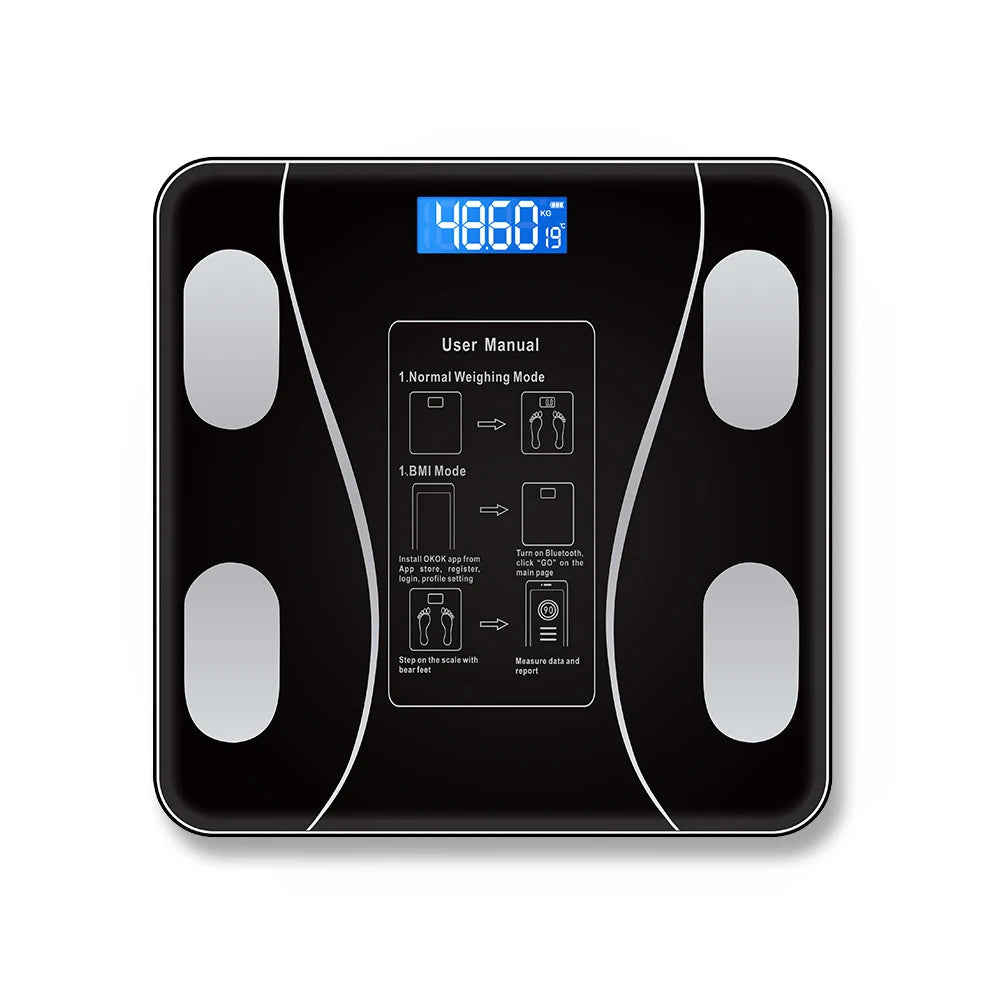 Smart Bluetooth Body Fat Scale, Digital Bathroom Weight Scale with App for Body Composition Analysis & Health Tracking