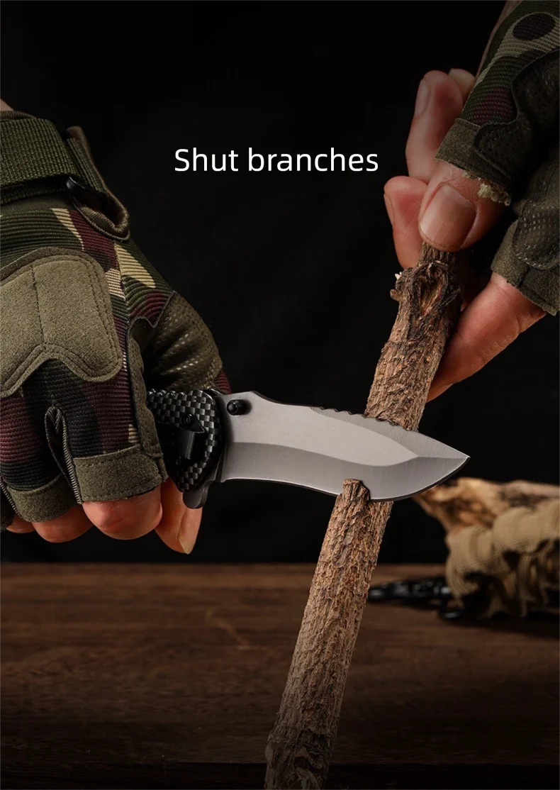 Multifunctional All Steel Portable Folding Knife Outdoor Tactical Camping Survival Fruit Hunting Tool Knife
