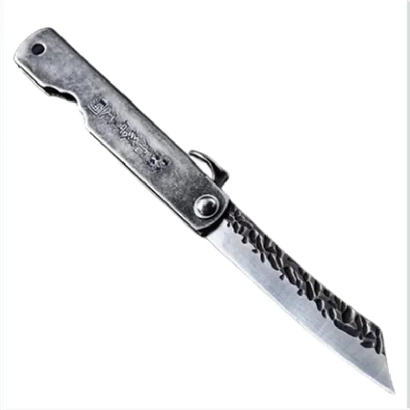 Bronze Handle Folding Knife Damascus Steel Blade A Versatile Cutting Knife for Both Emergency and Daily Use Perfect Gift for Men