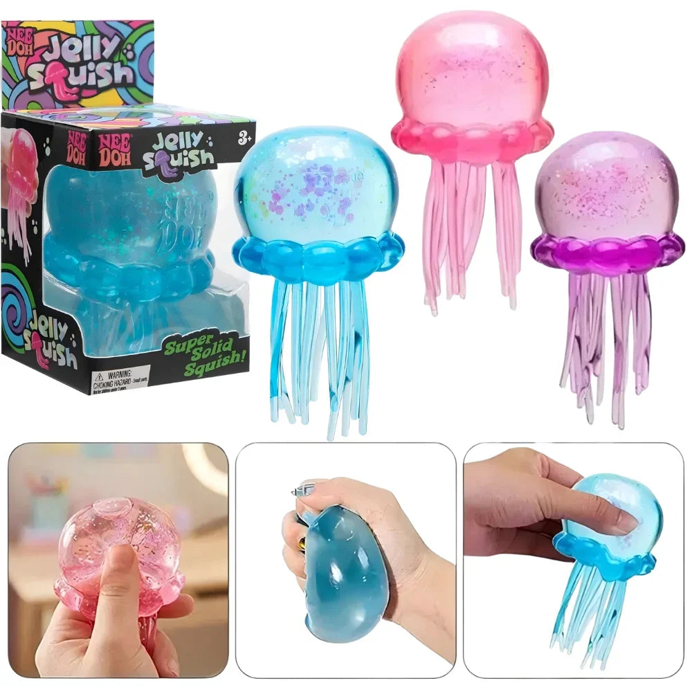 @ Trending Nee Doh Jellyfish & Cube Squish Toy, Soft Jelly Squeeze Stress Relief Fidget Toy, Sensory NeeDoh for Kids & Adults ##