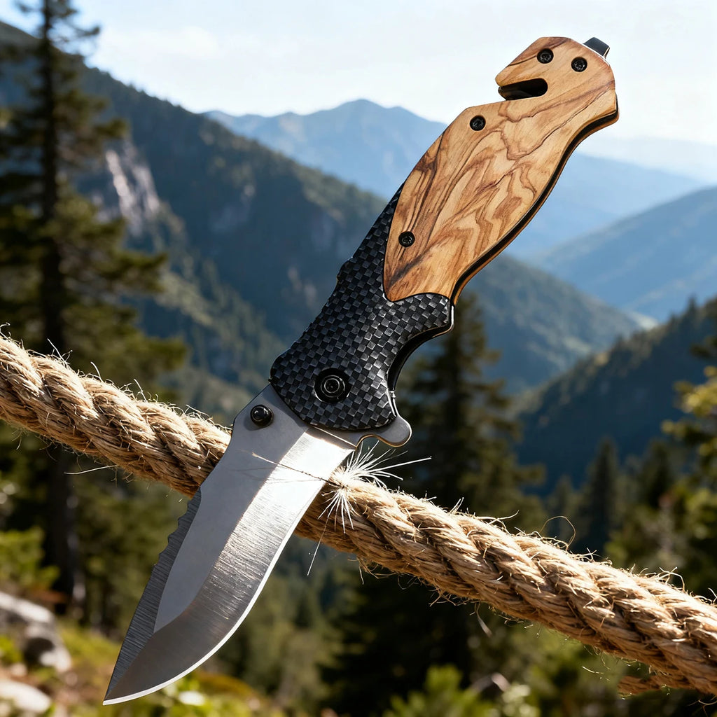 Multifunctional All Steel Portable Folding Knife Outdoor Tactical Camping Survival Fruit Hunting Tool Knife