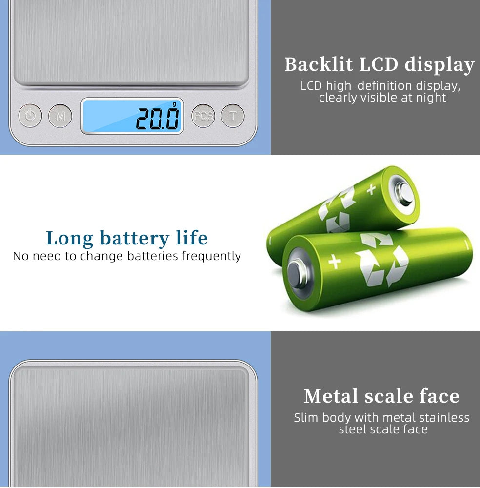 3000g 0.1g Electronic Scale LCD Display Mini  Digital Jewelry 3kg Weighing Scale kitchen Scales Balance