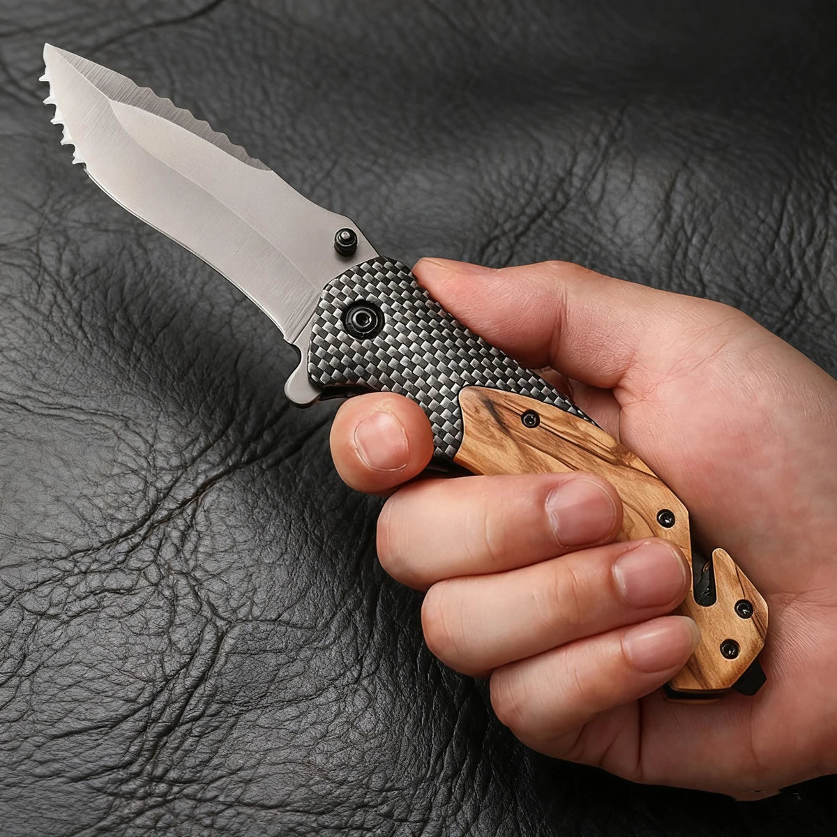 Multifunctional All Steel Portable Folding Knife Outdoor Tactical Camping Survival Fruit Hunting Tool Knife