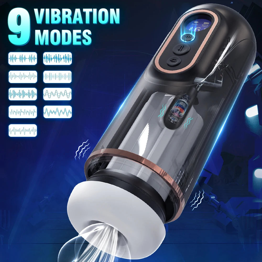 Automatic Telescopic Sucking Male Masturbator Vibrating Intelligent Heating Sexy Voice Earphone Pocket Pussy Sex Toy for Men