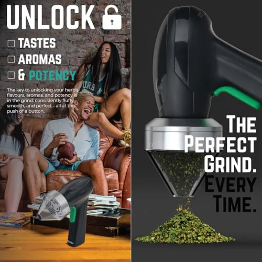 Monster 3.5g Electric Herb Grinder. Large Capacity Portable Metal Herbal Machine and Spice Mill for the Kitchen Silver